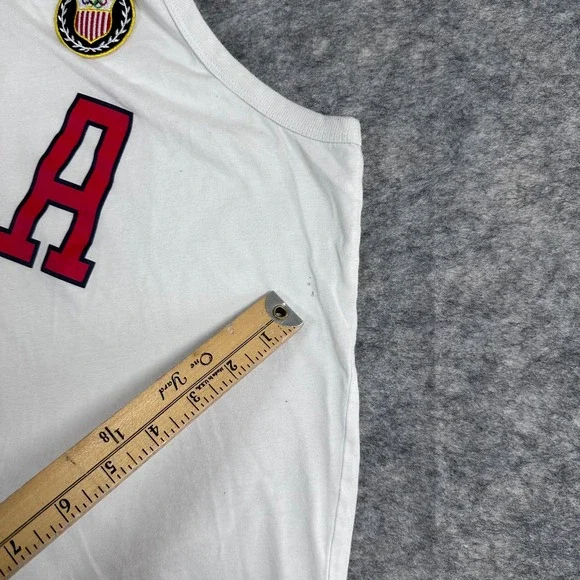 Nike Tank Top Mens Large White Good USA Olympics Sleeveless Tee Organic Cotton - Picture 7 of 8
